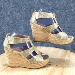 Michael by Michael Kors Gold Snakeskin Damita Front Zip
Wedge Sandal